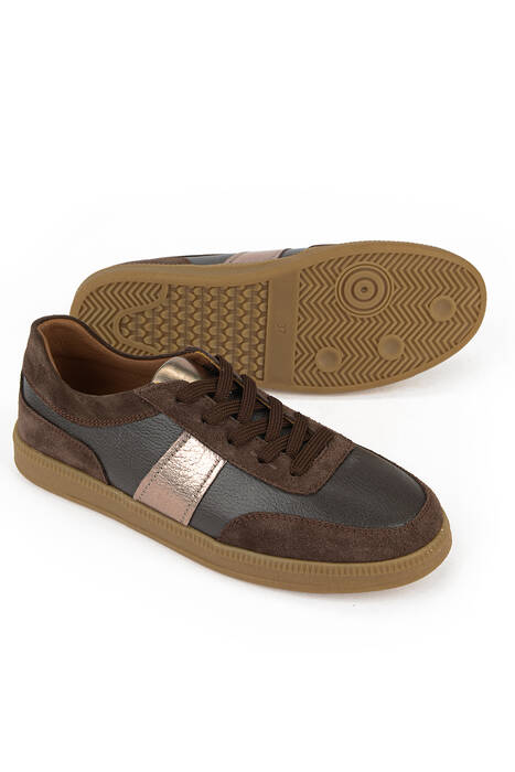 Hakiki Deri Kadın Günlük Ayakkabı Kahverengi