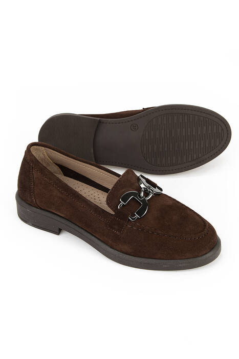 Hakiki Deri Kadın Günlük Ayakkabı Kahverengi