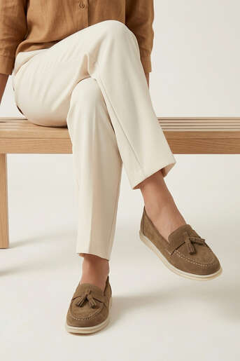 Ziya - Hakiki Deri Kadın Günlük Ayakkabı Kahverengi