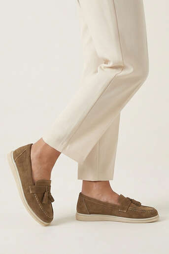 Ziya - Hakiki Deri Kadın Günlük Ayakkabı Kahverengi (1)