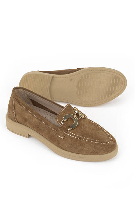 Hakiki Deri Kadın Günlük Ayakkabı Kahverengi