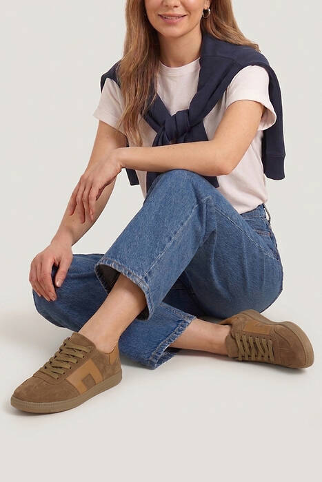 Hakiki Deri Kadın Günlük Ayakkabı Kahverengi