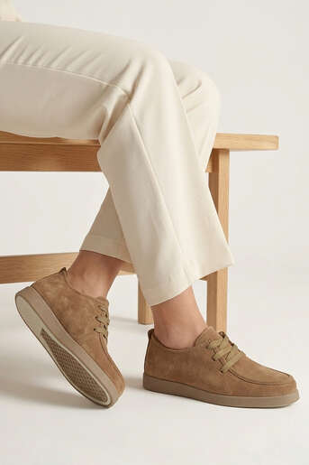 Ziya - Hakiki Deri Kadın Günlük Ayakkabı Kahverengi