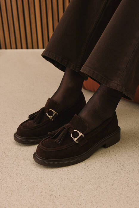 Hakiki Deri Kadın Günlük Ayakkabı Kahverengi