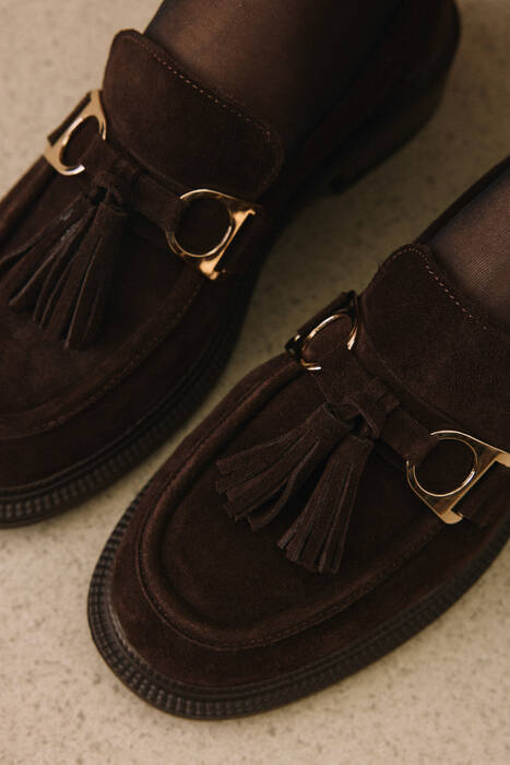 Hakiki Deri Kadın Günlük Ayakkabı Kahverengi