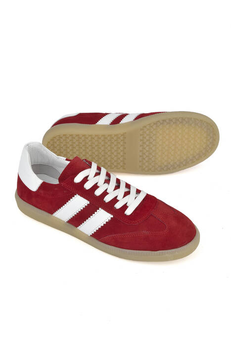 Hakiki Deri Kadın Günlük Ayakkabı Kırmızı