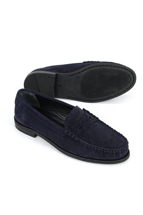 Hakiki Deri Kadın Günlük Ayakkabı Lacivert