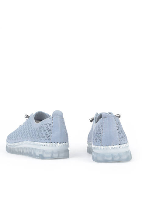 Hakiki Deri Kadın Günlük Ayakkabı Mavi