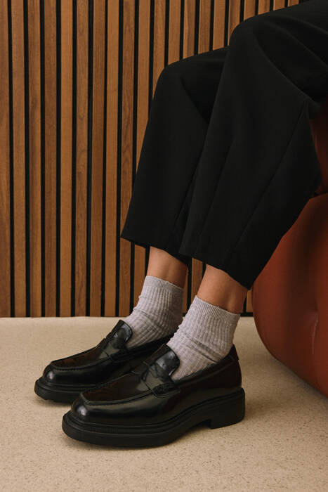 Hakiki Deri Kadın Günlük Ayakkabı Siyah