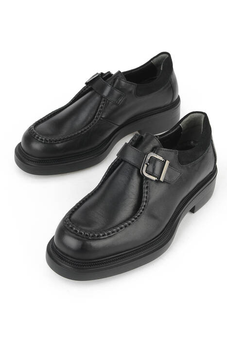 Hakiki Deri Kadın Günlük Ayakkabı Siyah