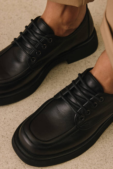 Hakiki Deri Kadın Günlük Ayakkabı Siyah