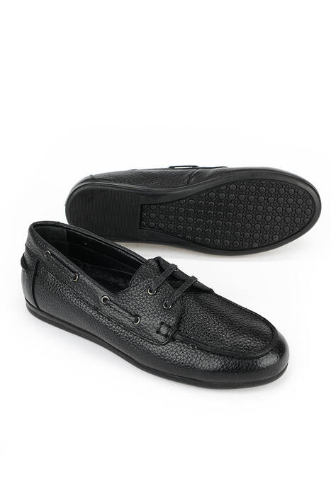 Hakiki Deri Kadın Günlük Ayakkabı Siyah