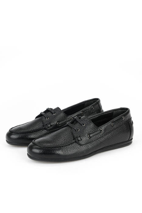 Hakiki Deri Kadın Günlük Ayakkabı Siyah