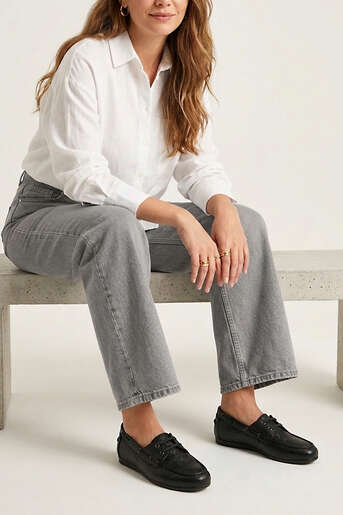 Ziya - Hakiki Deri Kadın Günlük Ayakkabı Siyah