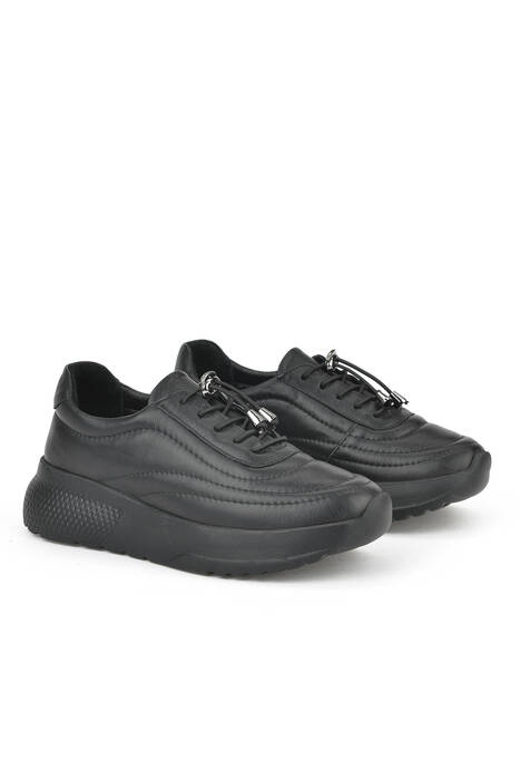 Hakiki Deri Kadın Günlük Ayakkabı Siyah