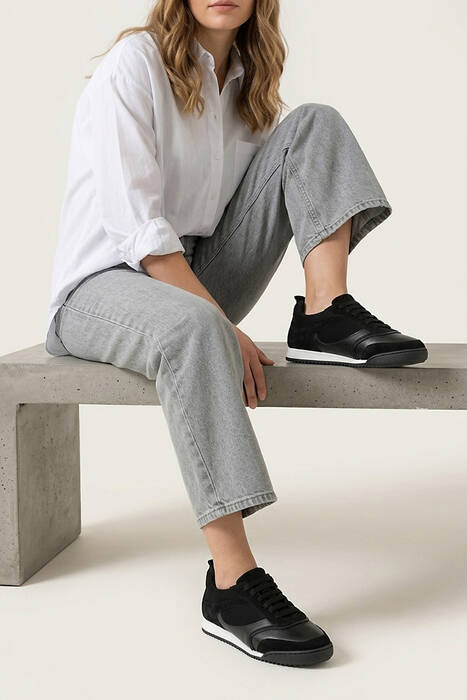 Hakiki Deri Kadın Günlük Ayakkabı Siyah