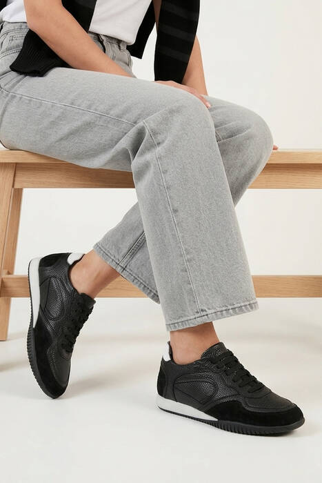 Hakiki Deri Kadın Günlük Ayakkabı Siyah