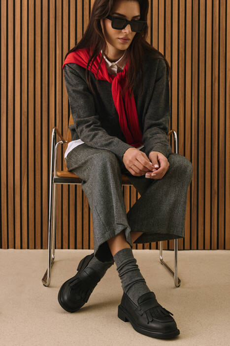 Hakiki Deri Kadın Günlük Ayakkabı Siyah