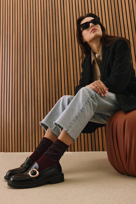 Hakiki Deri Kadın Günlük Ayakkabı Siyah