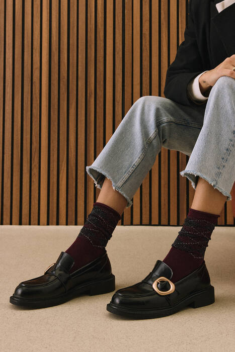 Hakiki Deri Kadın Günlük Ayakkabı Siyah