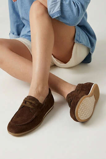 Ziya - Hakiki Deri Kadın Günlük Ayakkabı Taba