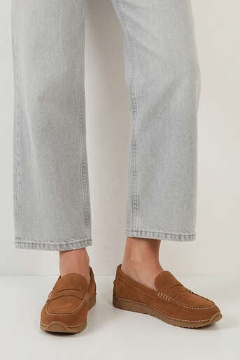 Ziya - Hakiki Deri Kadın Günlük Ayakkabı Taba