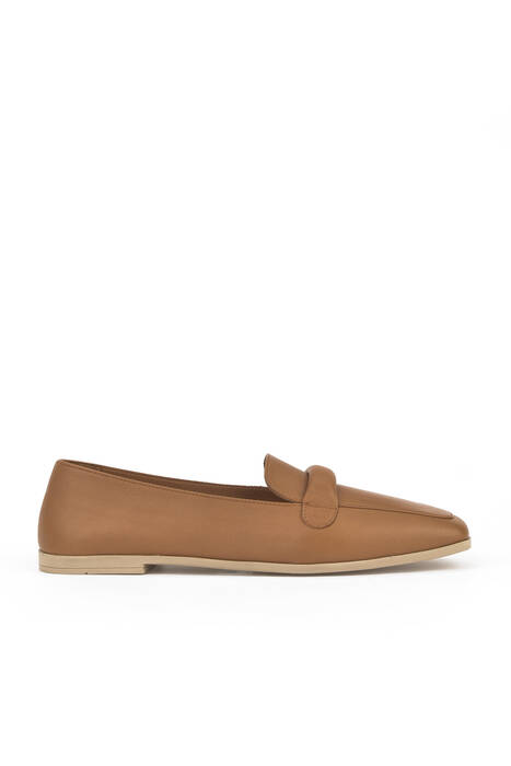Tan Genuine Leather Women's Casual Shoes