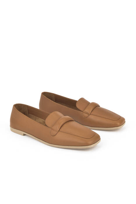 Tan Genuine Leather Women's Casual Shoes