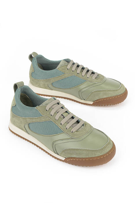 Hakiki Deri Kadın Günlük Ayakkabı Yeşil