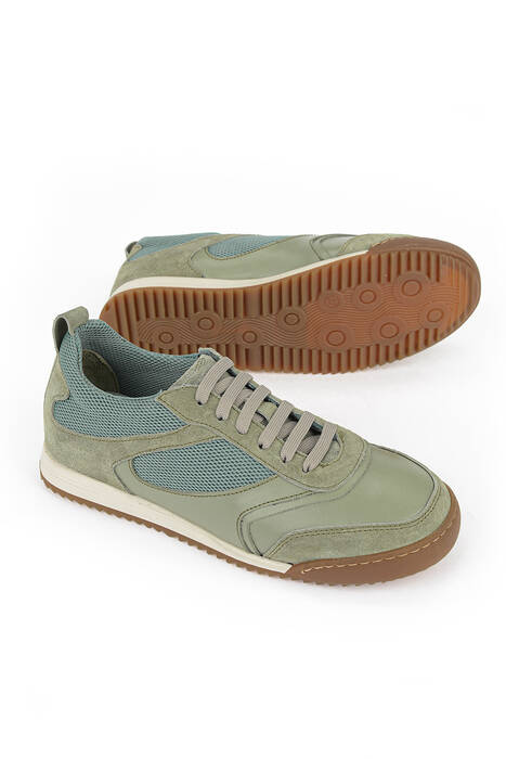 Hakiki Deri Kadın Günlük Ayakkabı Yeşil