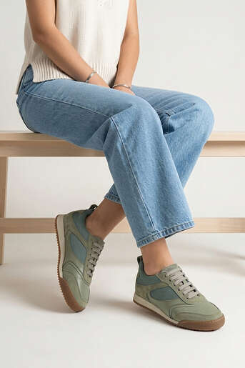 Ziya - Hakiki Deri Kadın Günlük Ayakkabı Yeşil