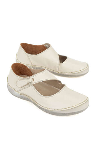 Ziya - Hakiki Deri Kadın Konfor Ayakkabı Bej (1)