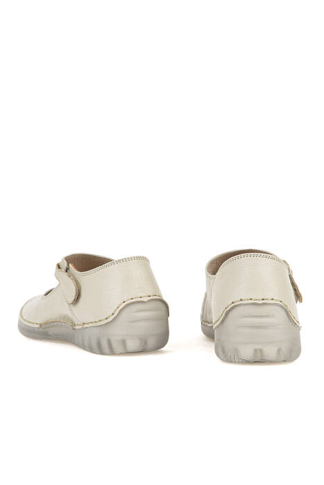 Hakiki Deri Kadın Konfor Ayakkabı Bej