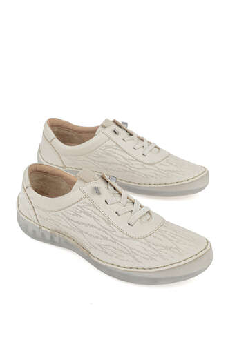 Ziya - Beige Genuine Leather Women's Comfort Shoes (1)
