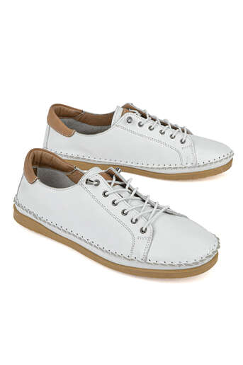 Ziya - Hakiki Deri Kadın Günlük Ayakkabı Beyaz (1)