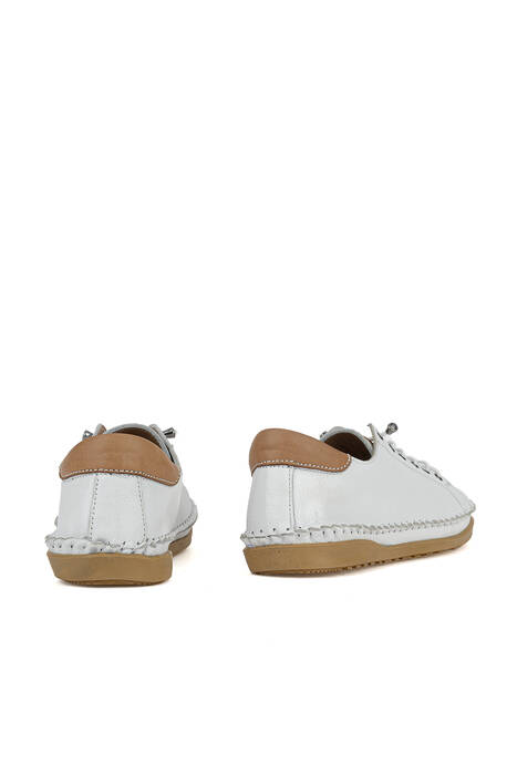 Hakiki Deri Kadın Günlük Ayakkabı Beyaz