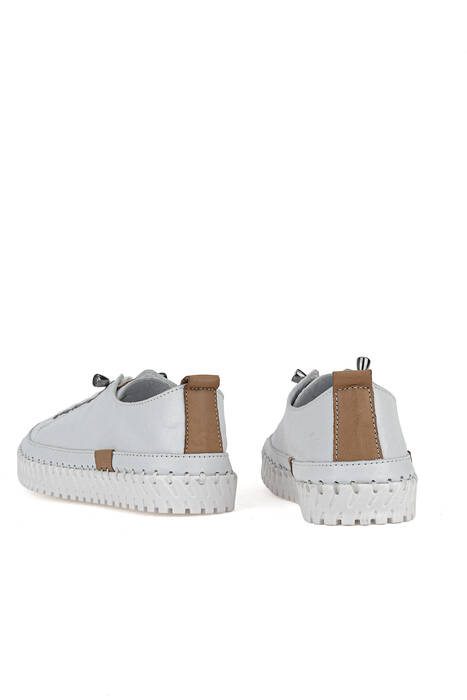 Hakiki Deri Kadın Günlük Ayakkabı Beyaz