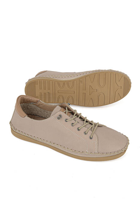 Hakiki Deri Kadın Günlük Ayakkabı Gümüş