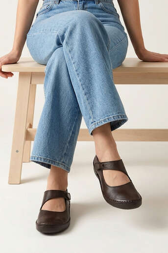 Ziya - Hakiki Deri Kadın Konfor Ayakkabı Kahverengi