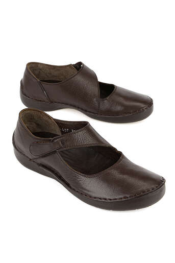 Ziya - Brown Genuine Leather Women's Comfort Shoes (1)