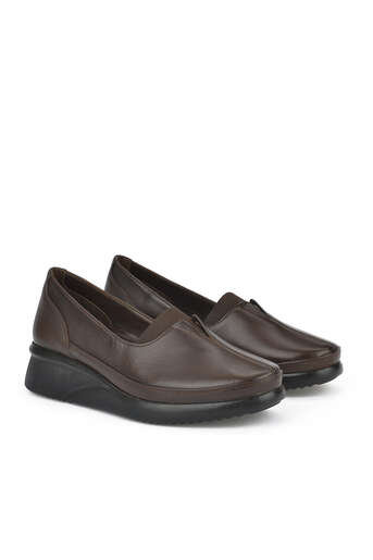 Ziya - Brown Genuine Leather Women's Comfort Shoes (1) Ziya - Brown Genuine Leather Women's Comfort Shoes (1)