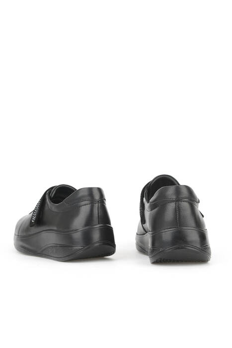 Hakiki Deri Kadın Konfor Ayakkabı Siyah