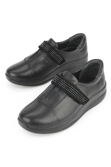 Hakiki Deri Kadın Konfor Ayakkabı Siyah