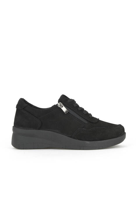 Black Genuine Leather Women's Comfort Shoes