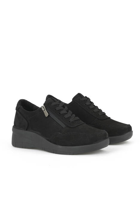 Black Genuine Leather Women's Comfort Shoes