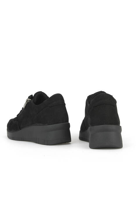 Black Genuine Leather Women's Comfort Shoes