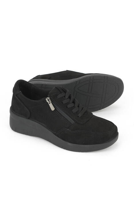 Black Genuine Leather Women's Comfort Shoes