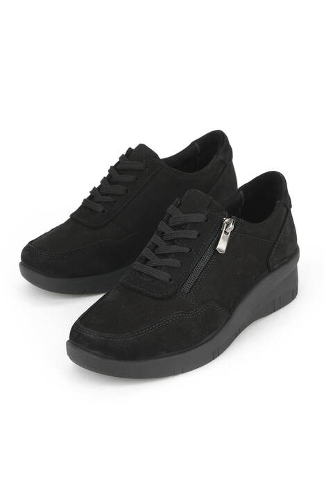 Black Genuine Leather Women's Comfort Shoes