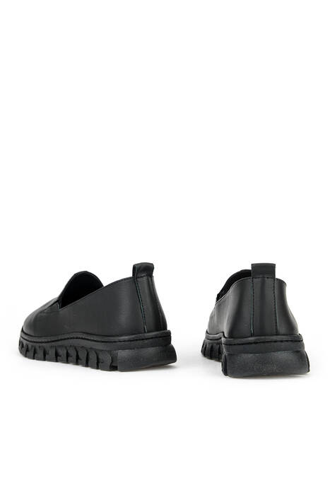 Hakiki Deri Kadın Konfor Ayakkabı Siyah