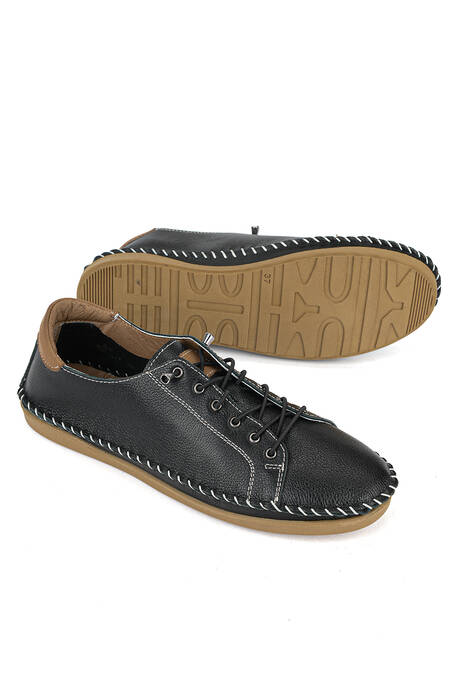 Hakiki Deri Kadın Günlük Ayakkabı Siyah